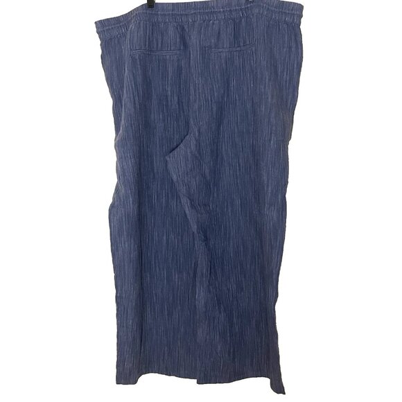 Athleta Retreat Wide Leg Linen High Rise Pants 3X Pull on Drawstring Vacation - Picture 3 of 12